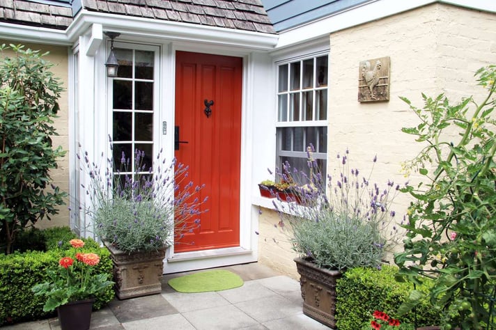 Charming red front door (R) (S)