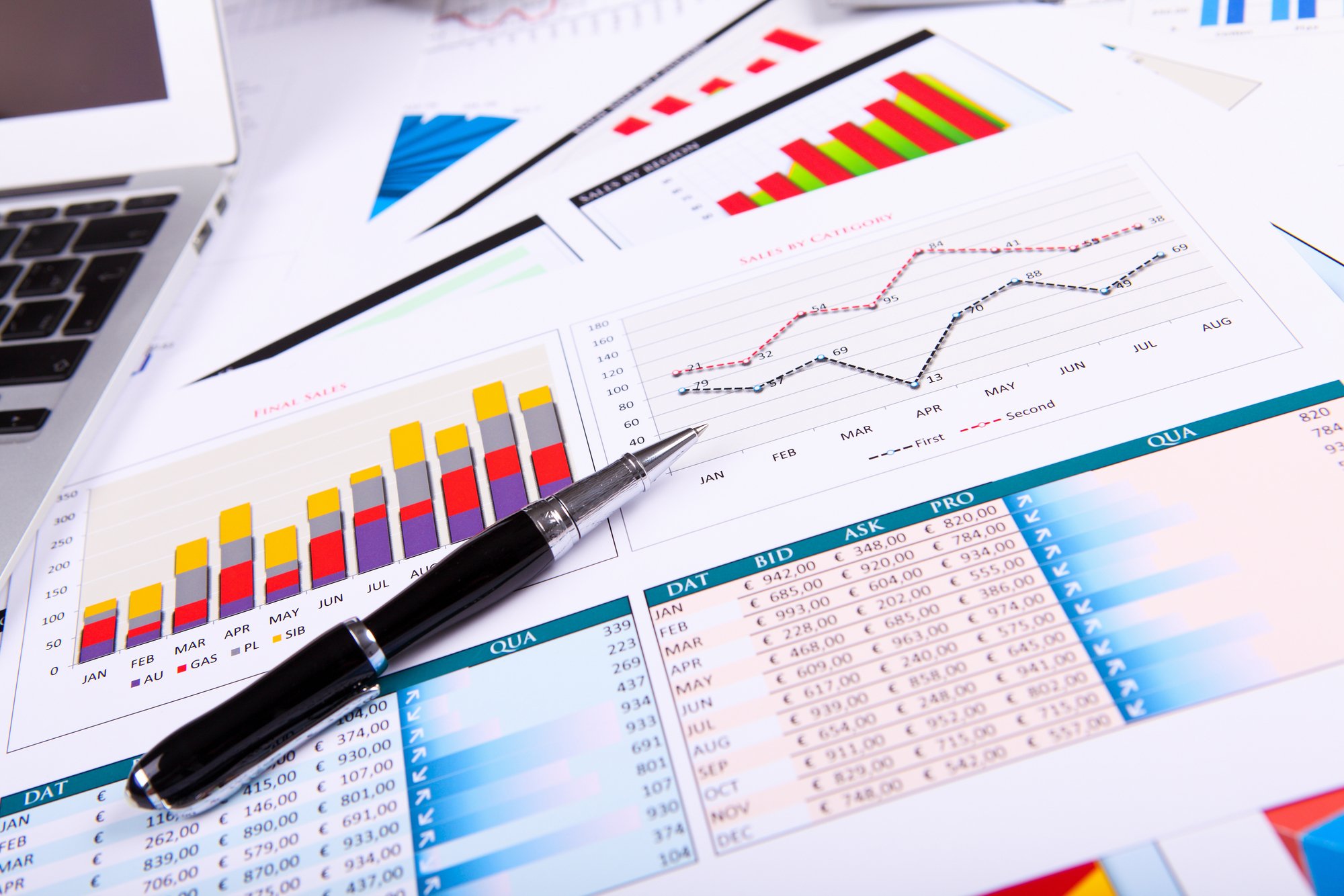 Financial papers on the table