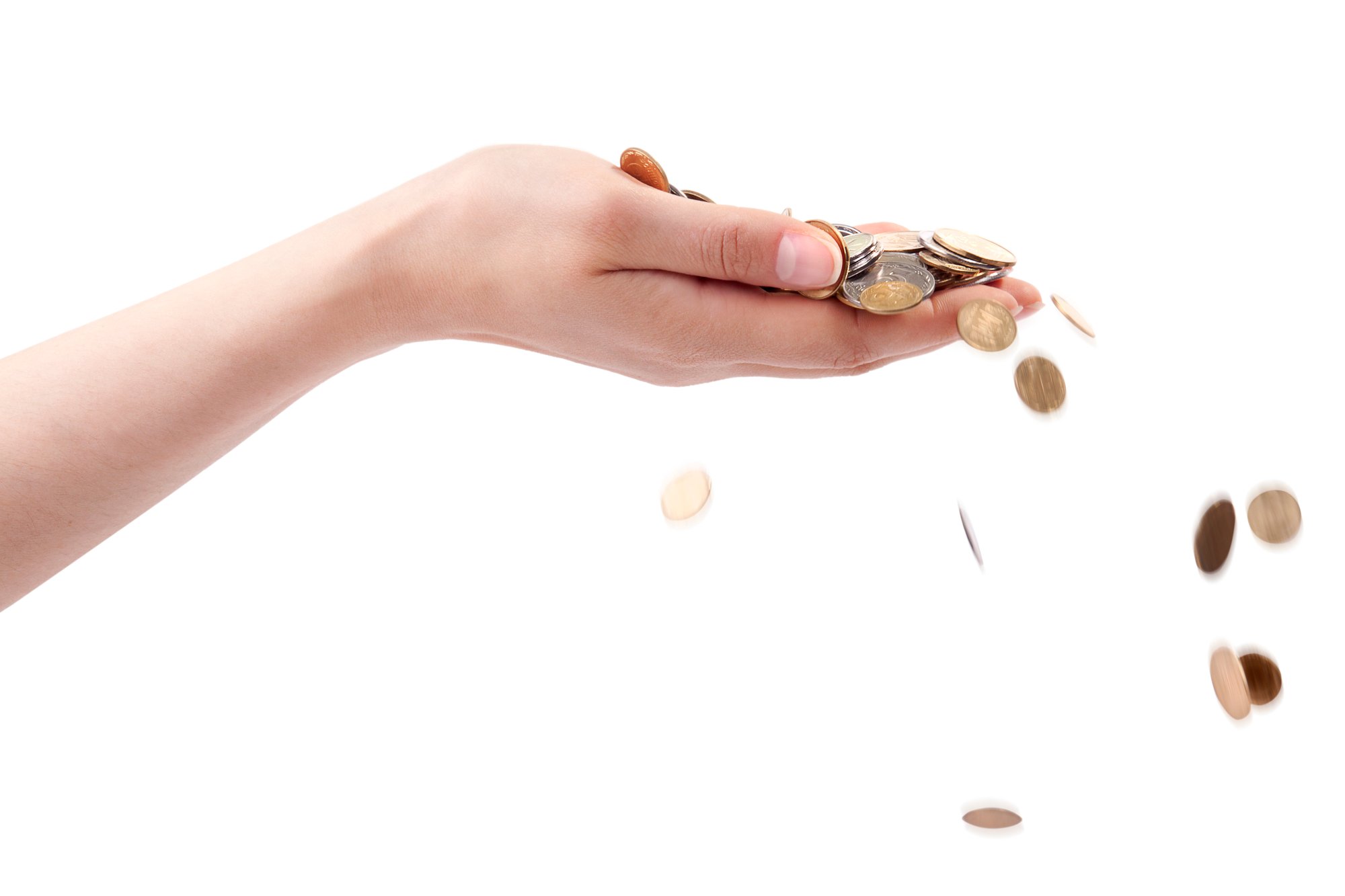 Hand throwing Money