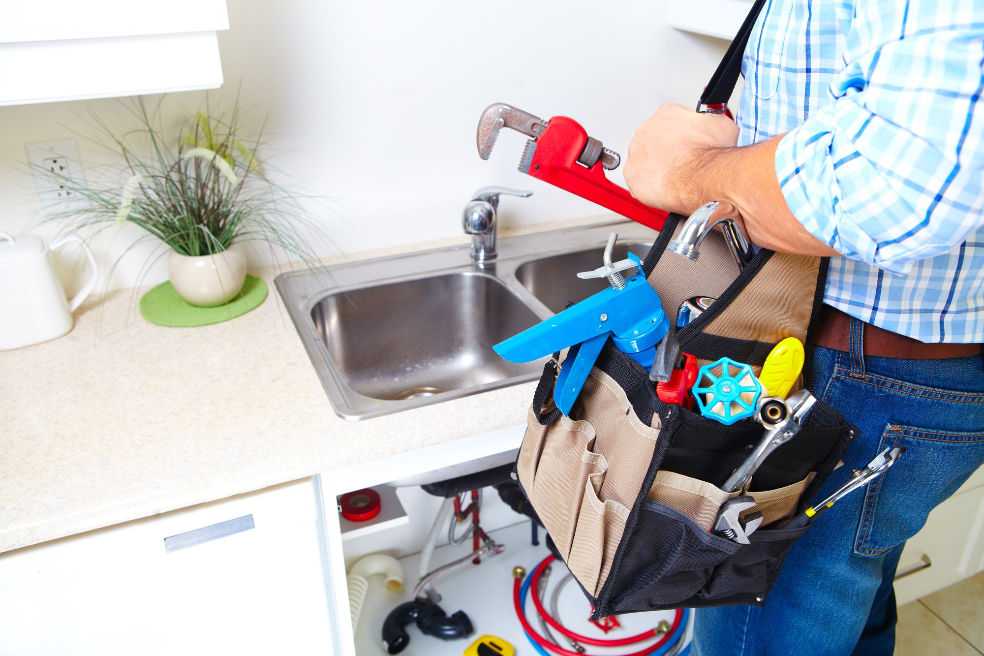 Plumber on the kitchen