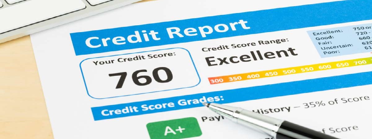 Credit score report with keyboard